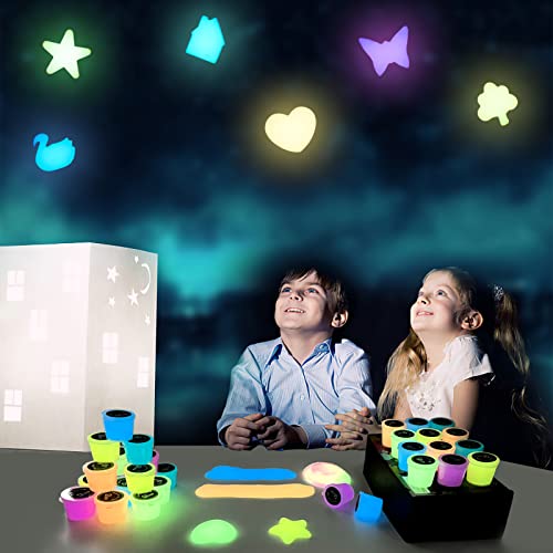 30 Pack Glow in The Dark Slime Kit, Mini Slime Party Favors, Crystal Galaxy Slime with with Multi Colors - Blue, Pink, Yellow, Orange etc. Birthday Gift, Play Education for Kids Girls and Boys - Image 2