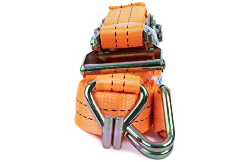 UNITRAILER Sangle d'arrimage avec tendeur à cliquet 6m 35mm 2t Orange Sangle de Transport Robuste pour remorque Voiture dépanneuse et Utilitaire Fixation sécurisée de Chargement et de Machines – vue 2