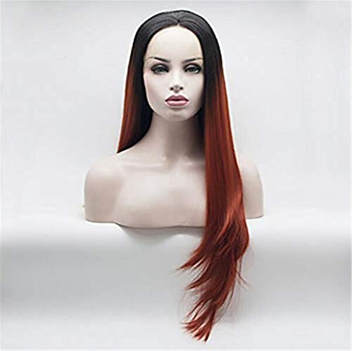 Perruque synthétique résistante à la chaleur cheveux longs raides aspect naturel