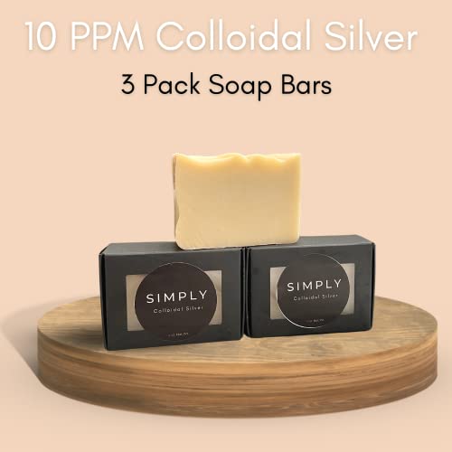 Sylvr Support- Colloidal Silver Soap Bars 3 Pack | All Natural Ingredients Safe From Harmful Additives Nano-Silver Unsented Soap Bars | Great For Skin Softness, Cleansing, Soothing And Healing #TOP26