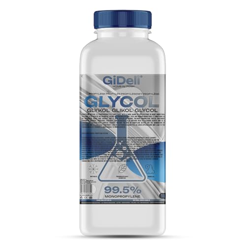 GiDeli Propylène glycol 99,5% 1L Monopropylène glycol (PG) solvant pour cosmétique, pharmacie, chimie, industrie, laboratoire et applications techniques