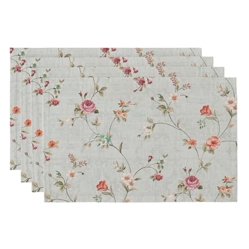Napperons en tissu de lin floral rustique pour table de cuisine lavable - 2