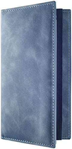 Zreal Checkbook Cover for Women & Men, Premium PU Leather Check Book Cover for Personal Checkbook, Top & Side Tear Duplicate Checks with RFID Blocking (Jean Blue)