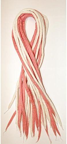 Blonde White/Orchid Pink 2 tone Handmade Wool Dreadlocks - Double ended DE merino wool dreads