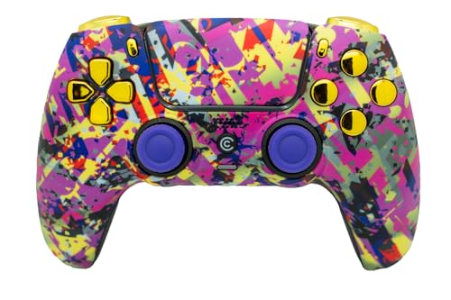 Image of Custom Controllerzz Custom Wireless Controller Compatible with PS5 - Multiple Designs Available (Neon Drip & Gold Chrome)