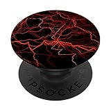 Red Lightning Abstract Textures Gift - PopSockets Grip and Stand for Phones and Tablets