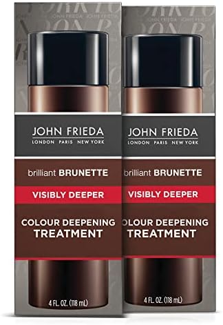 John Frieda Brilliant Brunette Hair Color Deepening Treatment, for Cocoa Infused, Darker Color, 4 oz, with Evening Primrose Oil (Pack of 2)
