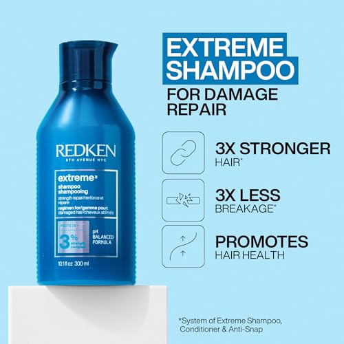 Redken Shampooing extrême pour cheveux secs endommagés, infusés de protéines pour renforcer et réparer, prévenir la rupture