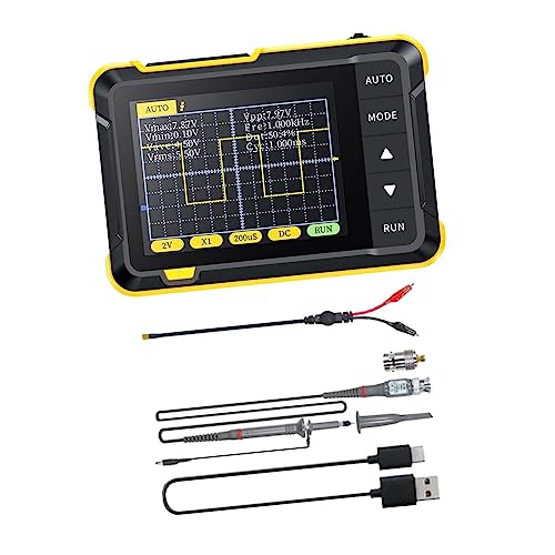 perfeclan Mini multimètre d'oscilloscope numérique 200KHz Testeur de composants électroniques Oscilloscope numérique portable pour l'enseignement de la, Norme élevée