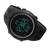 Irfora Relojes Deportivos para Hombre, Cuenta Regresiva, Alarma de Doble Hora, Cronógrafo, Relojes de Pulsera Digitales, 50M (Negro)