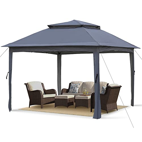 TUKAILAI Pavillon 3x3 für Terrassen, Doppeldachweichdach, Baldachin,...