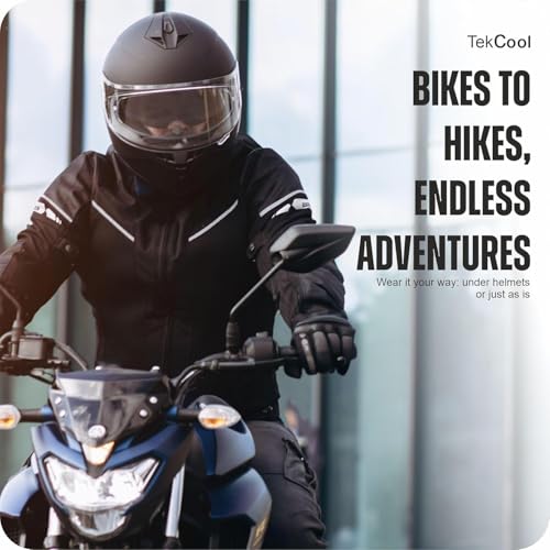 Image of TEKCOOL Face Mask for Bikers in Riding UV Protected Full Face Mask Balaclava for Men Black Mask for Bike Riding & Cycling, Full Face Helmet Mask for Men