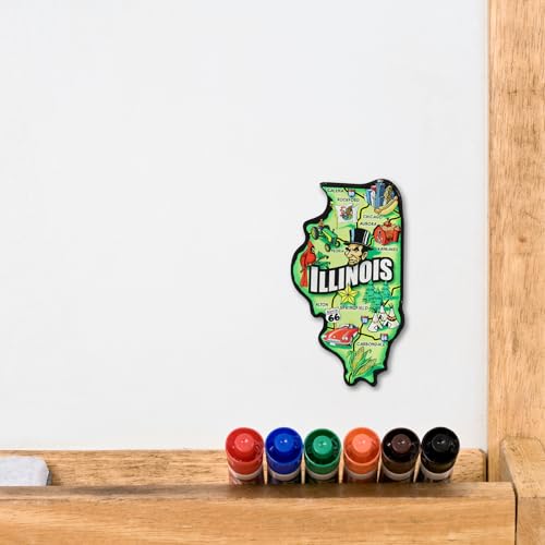 Imán Decorativo de Acrílico con Forma de Illinois 2x3.75 pulg miniatura 3