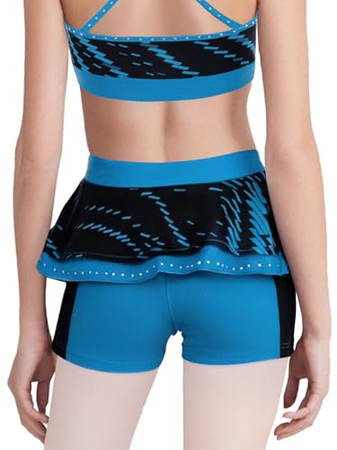 YEAHDOR Girls Shorts with Ruffle Skirts Athletic Dance Skater Skirts Skorts Ruffle Skirt Shorts for Kids4