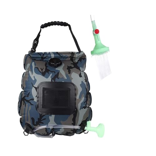 Portable Solar Powered Shower Bag for Outdoor Camping, Detachable Hose with Switch, Switchable Shower Head, Suitable for Travel, Beach, Swimming, and Hiking(A)