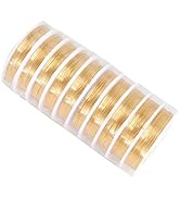 Qiuerte 10 Rolls Jewelry Wire Handmade 0.8mm Jewelry Special Color Copper Wire Jewelry Line Windi...