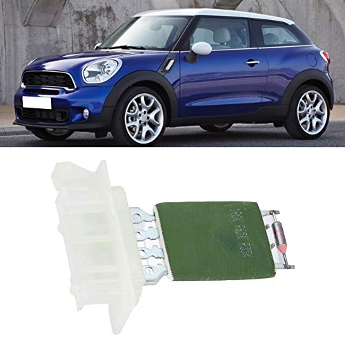 Image of Qiilu Mini R56 Blower Resistor, Heater Blower Motor Fan Resistor, 64111499121, Green, Push Button Actuator, Automatic