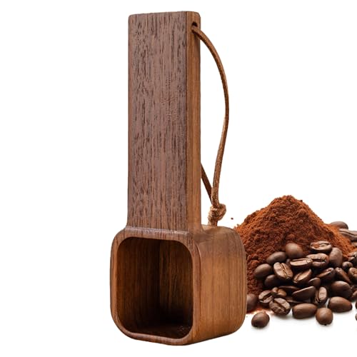 木製コーヒースプーン 木製テーブルスプーン コーヒー計量スプーン 天然ウォールナット製計量スプーン ティーシーズニング用