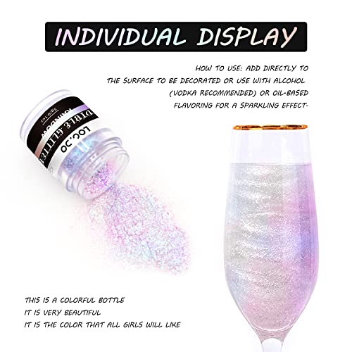 Edible Glitter 11+1 Colors Set, Food Grade Luster Dust, Edible Glitter for Drinks, Beer, Cake Decorating, Chocolates, Fondant, Strawberries, Cupcakes, Vegan and Gluten Free (3g/bottle) - Thumbnail 3