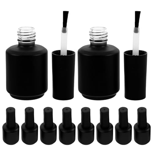 Flacons vides pour vernis à ongles en verre dépoli 15 ml avec pinceau applicateur