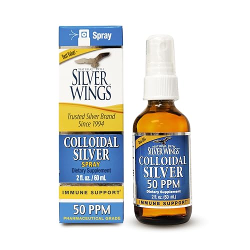 Image of Natural Path Silver Wings Colloidal Silver Liquid - Daily Immune Support Supplement - 50ppm (250mcg) - 2 fl oz Spray