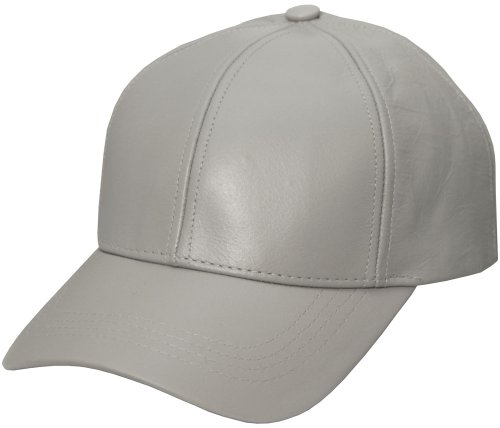 Grey Genuine Leather Baseball Cap Hat Made in The USA