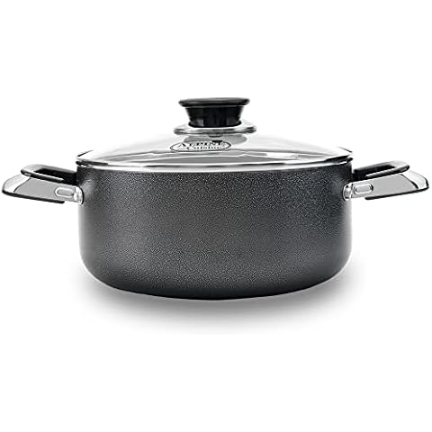 Alpine Cuisine 8.5 Quart Non-stick Stock Pot with Tempered Glass Lid and Carrying Handles, Multi-Purpose Cookware Aluminum Dutch Oven for Braising, Boiling, Stewing Cover