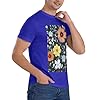 Beautiful Colourful Flowers Men's 100 Cotton Crew Neck T Shirt Breathable Stretchy Daily Basic Top Gym Workout Blue 4XL #2