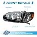 XIJIE - For 2001 2002 Toyota Corolla Halogen Set w/Corner Signal Headlights Headlamps Assembly Amber Reflector Black Housing Driver Left Side Passenger Right Side