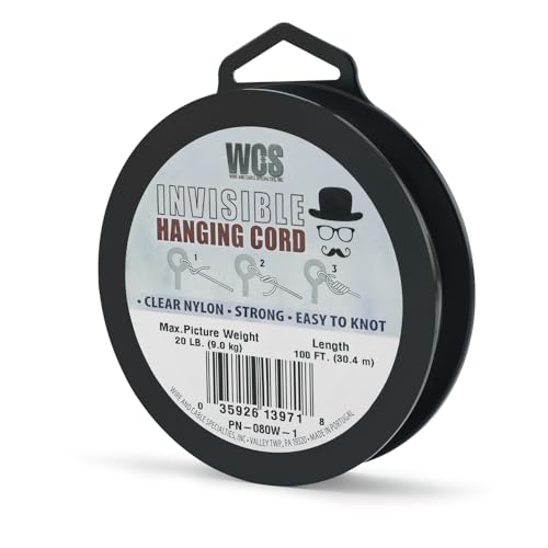 Hanging Solutions - Invisible, Clear String for Hanging, Heavy Duty Thread, Strong, Great for Indoor...