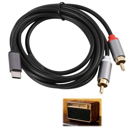 Câble USB C vers 2 RCA, Adaptateur USB C RCA, Câble HiFi Numérique Compatible avec Téléphone, Tablette, PC, Amplificateur, Enceinte, Barre de Son, Home...