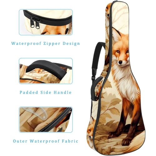 JRHEJTFZ Housse pour guitare acoustique de 1,9 cm d’épaisseur – Imperméable – Durable et élégant – Motif renard amusant, Multicolore., 42.9×16.9×4.7 in, Motif imprimé tendance - Les Beatles, Paul McCartney, John Lennon, RIngo Starr, George Harrison JRHEJTFZ Housse pour guitare acoustique de 1,9 cm d'épaisseur - Imperméable - Durable et élégant - Motif renard amusant, Multicolore., 42.9x16.9x4.7 in, Motif imprimé tendance – Image 5