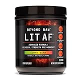 BEYOND RAW LIT Advanced Pre Workout Formula, Gummy Worm, for Energy, Focus, Endurance, Pumps, with 300mg Rapid and Targeted Release Caffeine, Creatine, Betaine, Beta Alanine, Taurine, 20 Servings