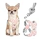 Pawaboo Hundegeschirr mit Hundeleine Set, X-Rahmen Verstellbares Anti Zug Anti-Erstickung Hund Brustgeschirr für Kleine, Mittelgroße Hunde & Welpen, Hundeweste mit Leine, S, Rosa Gänseblume