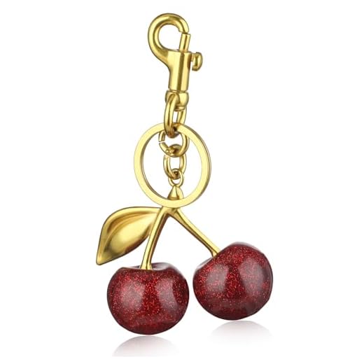 AOZUO Charm para bolso de cereza, colgante para bolso de cereza para mujer, llavero con colgante de bolso para mujer, monederos, bolsos, carteras, mochilas, dijes para bolsos