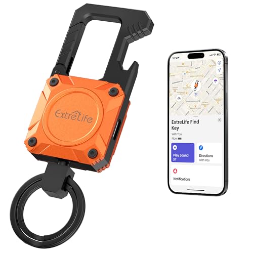 Image of ExtreLife Keychain, Works with Apple Find My, Bottle Opener, Carabiner Car Key Chains with Gps Tracker