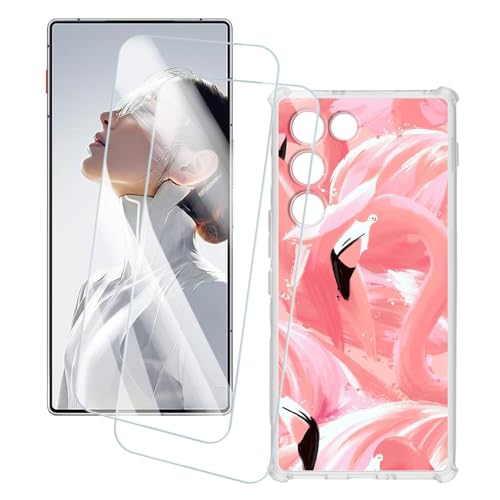 OAGELIM 2�Z�b�g �X�N���[���v���e�N�^�[ + �P�[�X ZTE Nubia Red Magic 11 Air Trace 5G (6.85 �C���`) �Ƃ̌݊������� �A�[�e�B�X�e�B�b�N�J�X�^���v�����g�J�o�[�Ƌ����K���X�t�B���� �X�N���b�`�h�~ (�t