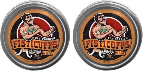 Grave Before Shave Cera para Bigode Fisticuffs Original Scent, Lata de 28 g, Pacote com 2