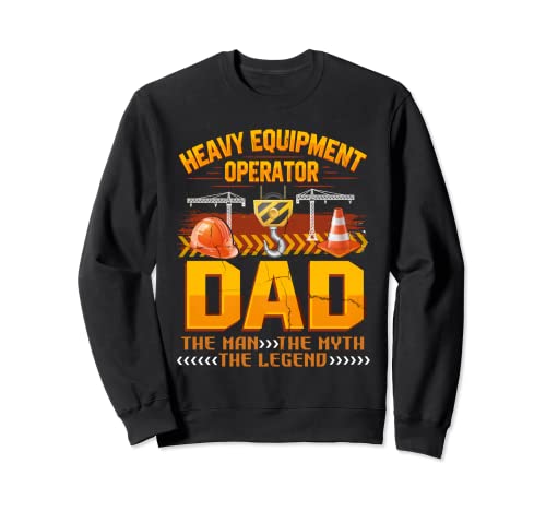 Funny Heavy Equipment Operator Retro Dad Boys Construcción Sudadera