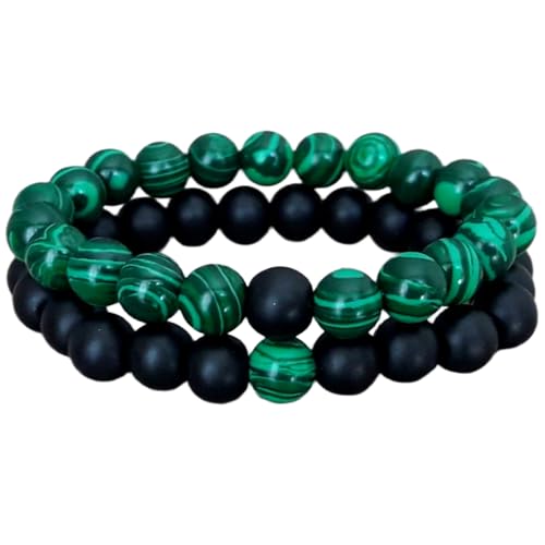 Bracelets couples shungite malachite surmonter manque distance