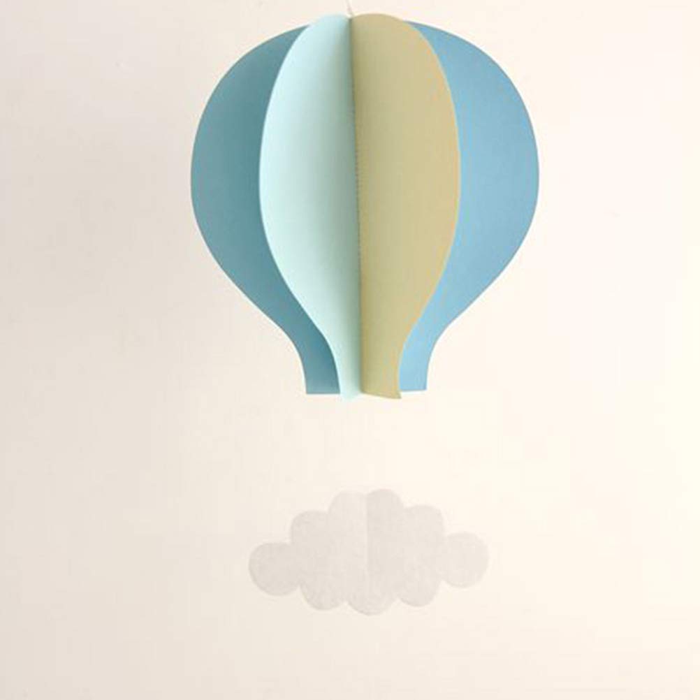 Lot De 4 Magnifiques Montgolfières 3D En Papier à Suspendre – Nuages & Étoiles Scintillantes, Idéal Anniversaire, Mariage, Baby Shower