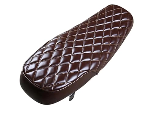 Selle plate de moto vintage en PU marron 63 cm pour café racer