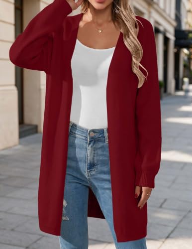 Image of Oversized Long Cardigan Sweaters for Women Cute Heart Fall Coats Outfits