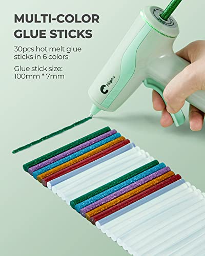 Hiipoo Cordless Hot Glue Gun Kit, Fast Preheating Glue Gun with 30 Pcs Glue Sticks , Smart Power-Off Hot Melt Glue Gun for DIY, Arts & Craft, Home Repairs and Decorations (Green) - Thumbnail 5
