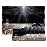 Tischsets,6er Set,rutschfeste,waschbare Tischsets,Basketball Cricketfeld aus Holz