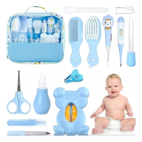 Kit Higiene Bebe - Estojo Cuidado Bebe com 13 em 1 - Bolsa Bebe Organizada e Completa com Tesoura, P