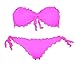 Bikinicolors Bikini Donna a Fascia Arricciato con Slip o Brasiliana Made in Italy (XL 48 con Slip (Top 5° - Slip 48), Fucsia)