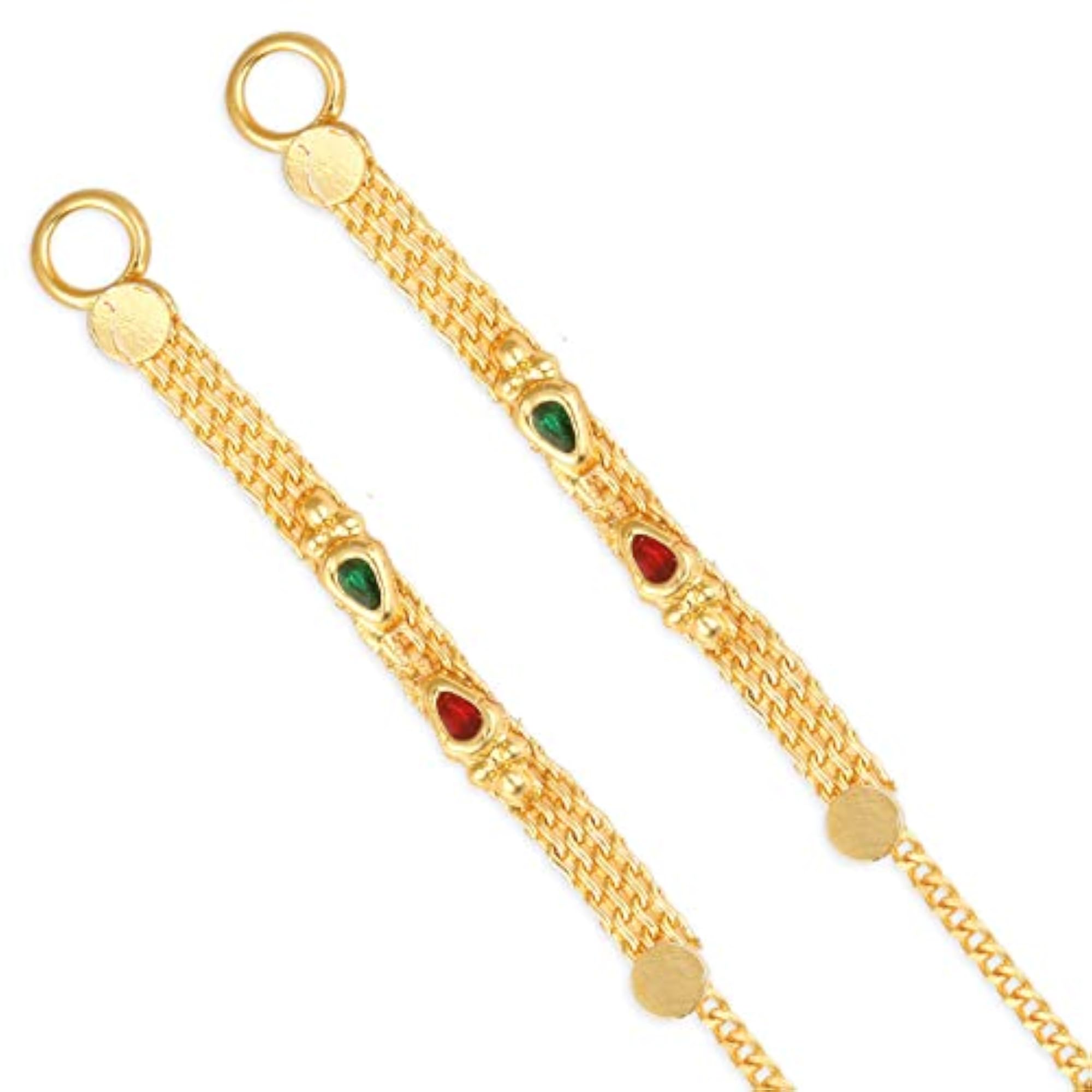 Women's 1gram Gold Plated Kanchain Ear Cuff Combo, Alloy