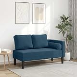 Sinkzol Chaise longue con cojín azul terciopelo cómodo tumbona con espuma altamente elástica 116,5 cm salón salón muebles individuales para relajarse y descansar