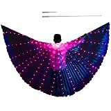 LED WINGS Safe flexible, beleuchtete Flügel mit 2 Lichtmodi mehrfarbige Lichtflügel mit teleskopischen Stöcken Charming Glow Belly Dance Wings LED Halloween Kostüme Wings für Erwachsene Kinderbühne Sh